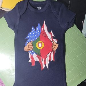 3 to 6 months baby onesie, portuguese roots